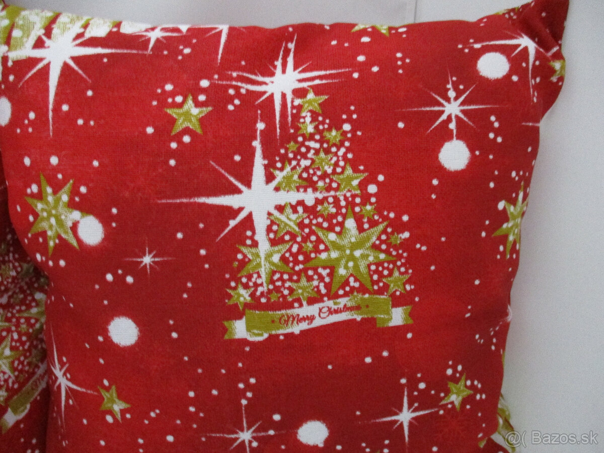 Vianočná obliečka červeno bielo zlatá,dve veľkosti - 5