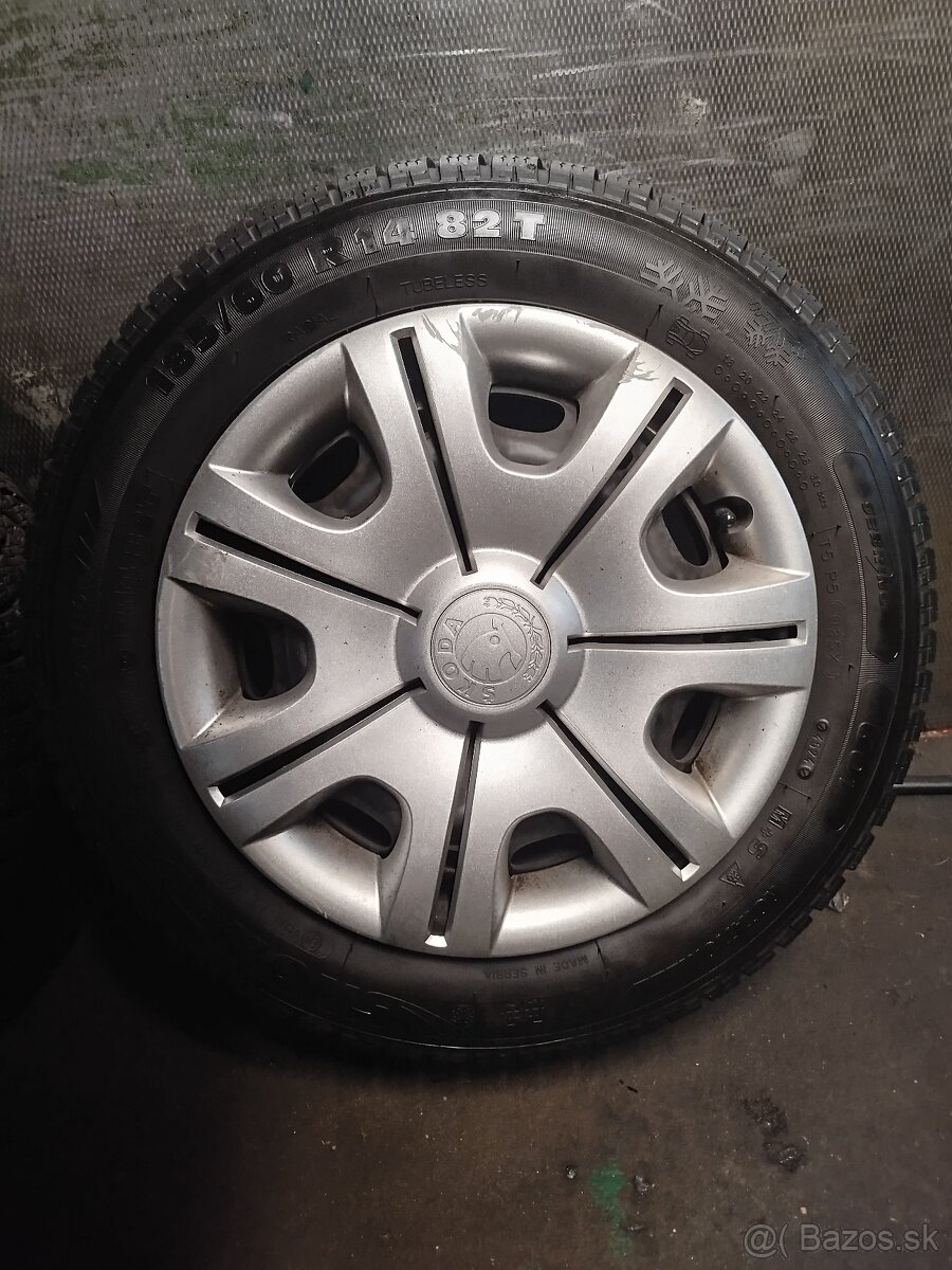 5x100 R14 185/60 R14 zimné 8mm originál škoda - 5
