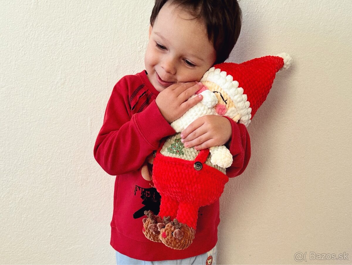 Vianočná háčkovaná hračka plyšový Santa Claus - 5