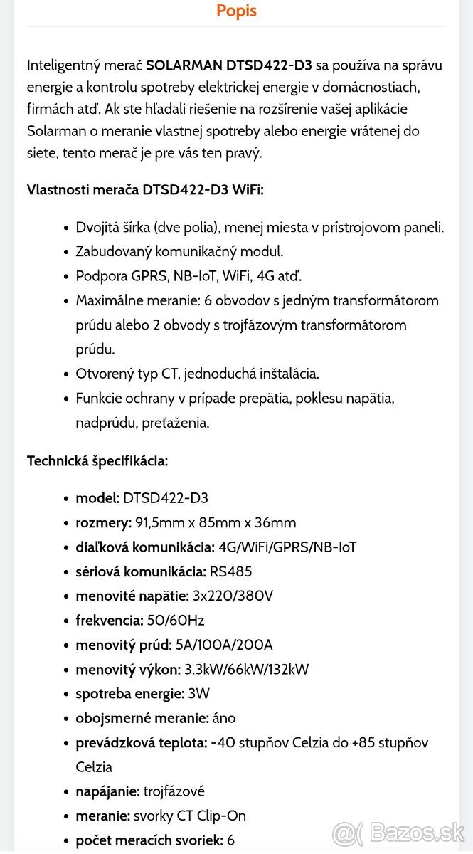 Inteligentný merač SOLARMAN DTSD422-D3 - 5