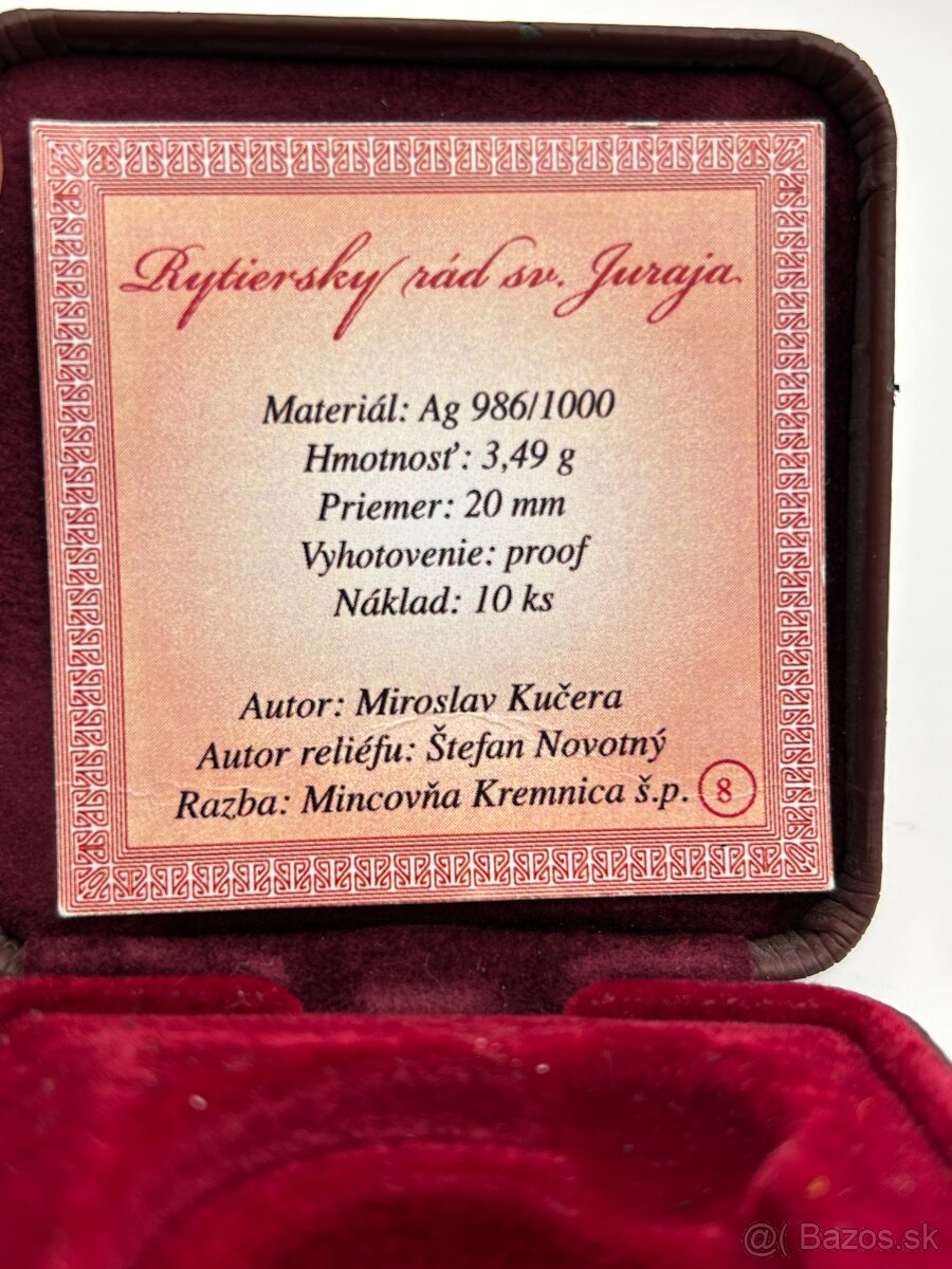 Zlatý dukát – Rád svätého Juraja (limitovaná edícia 10 kusov - 5