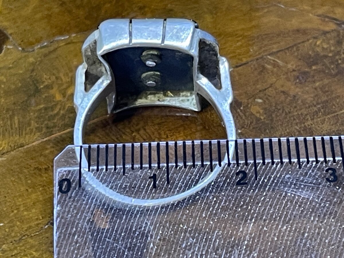 starozitny strieborný prsteň s monogramom - 5