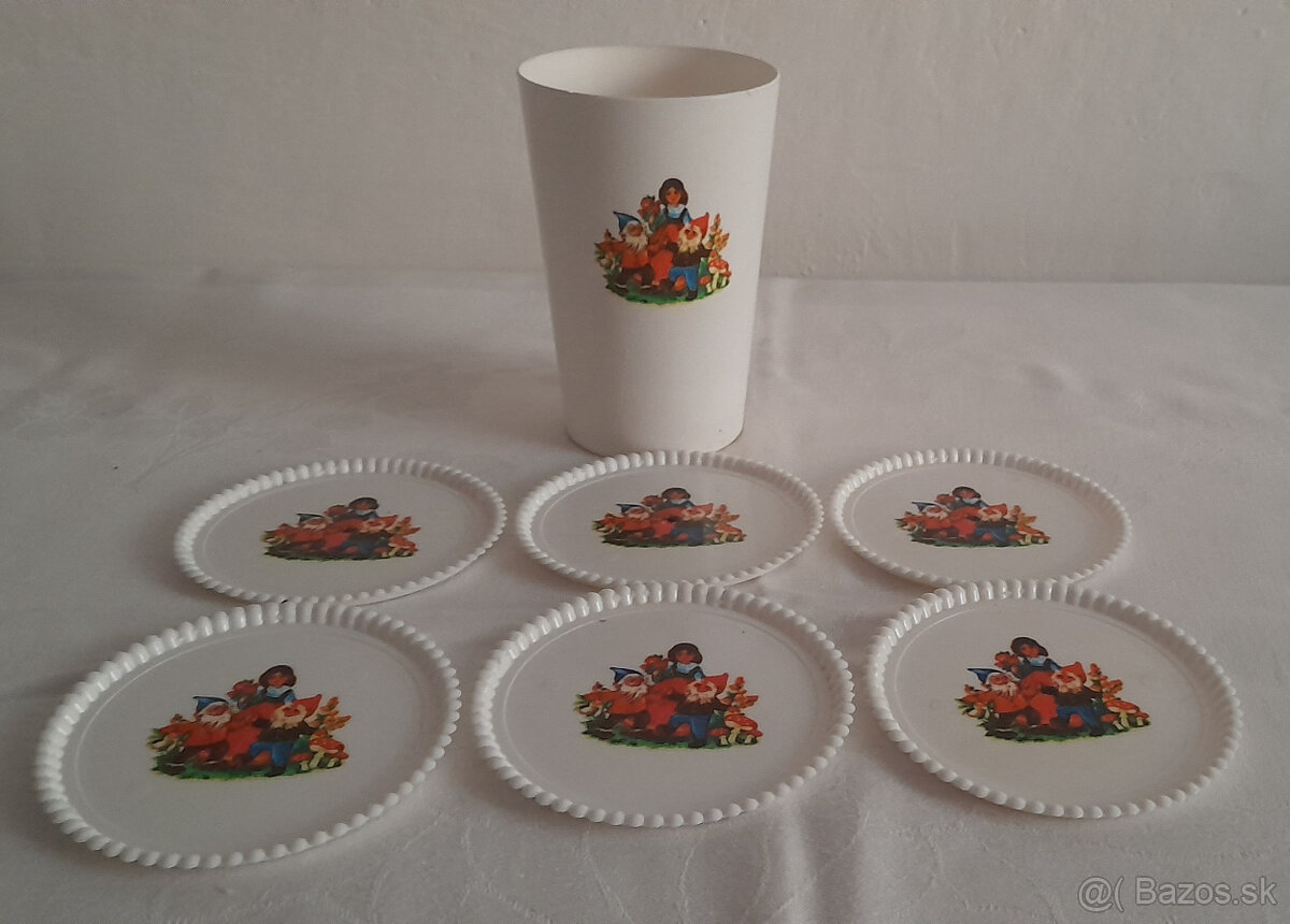 Retro plastové tácky, misky, pohár - 5