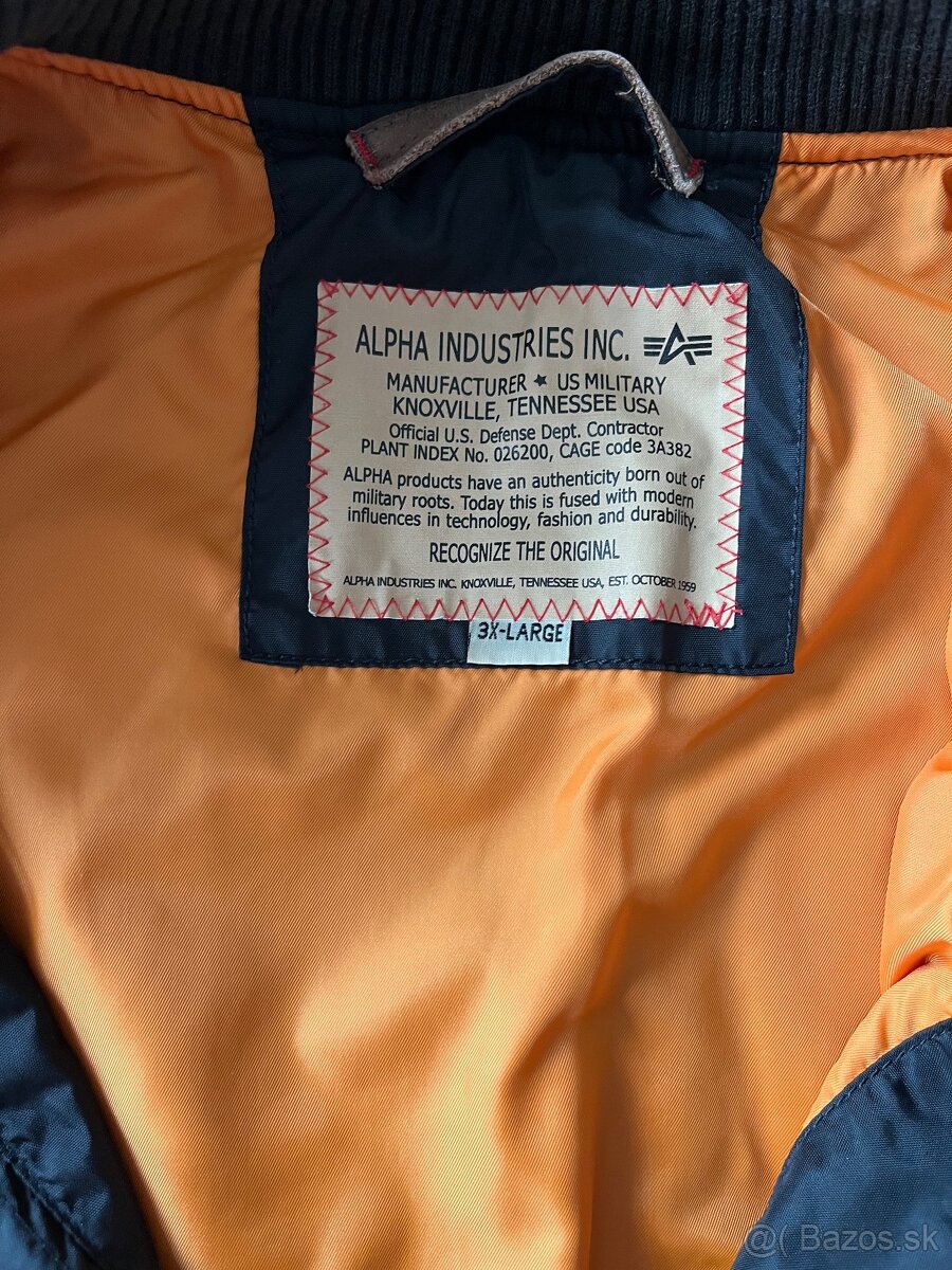Pánska bunda Alpha Industries MA-1 TT, veľkosť 3XL, čierna - 5