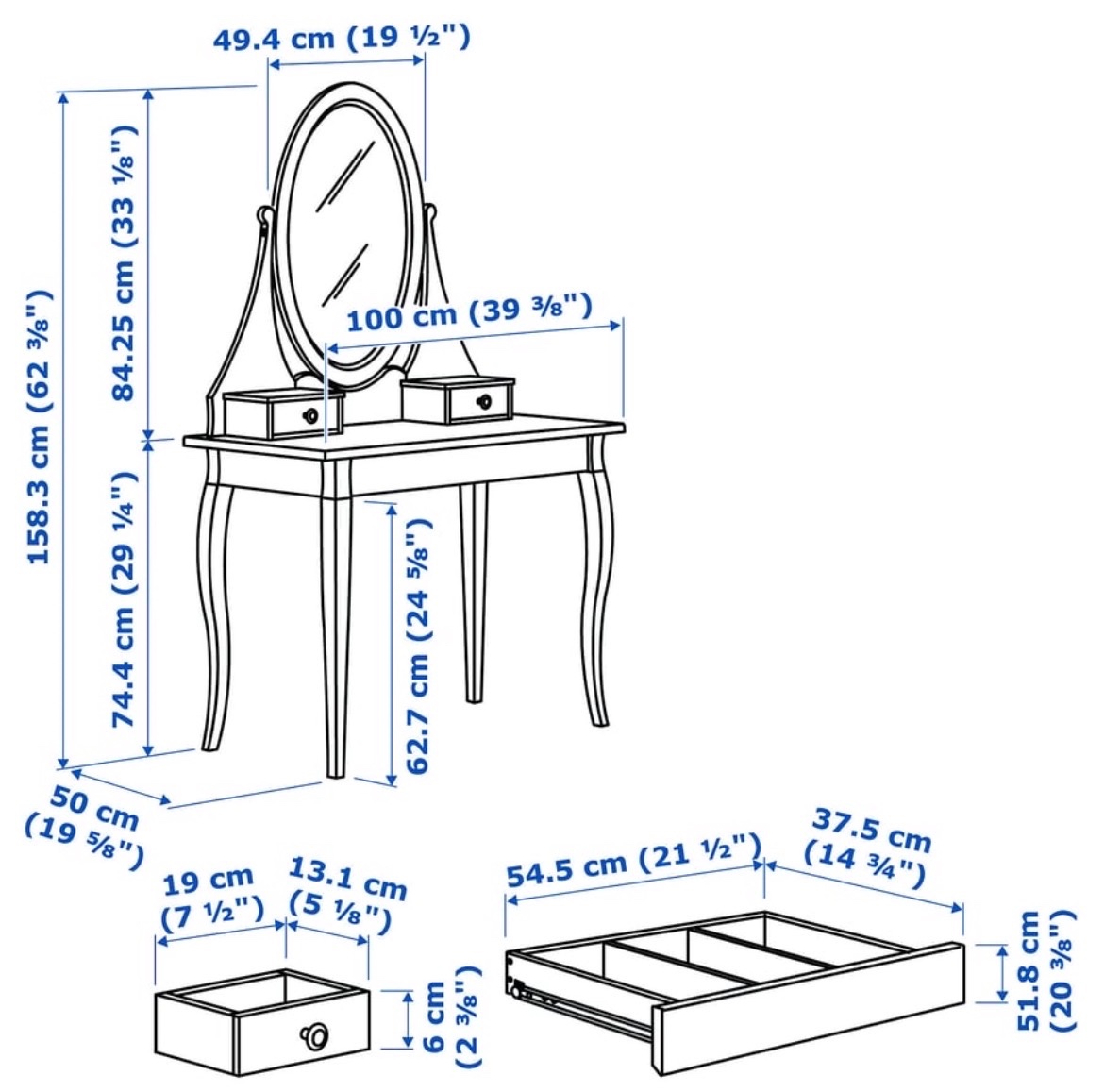 Toaletný stolík hemnes ikea - 5