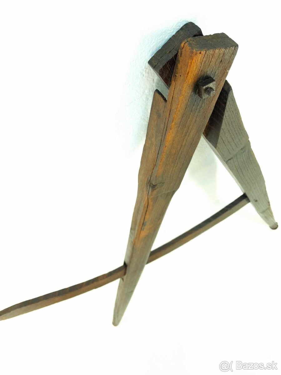 Starý drevený kompas - krokomer - compas - drevená dekorácia - 5