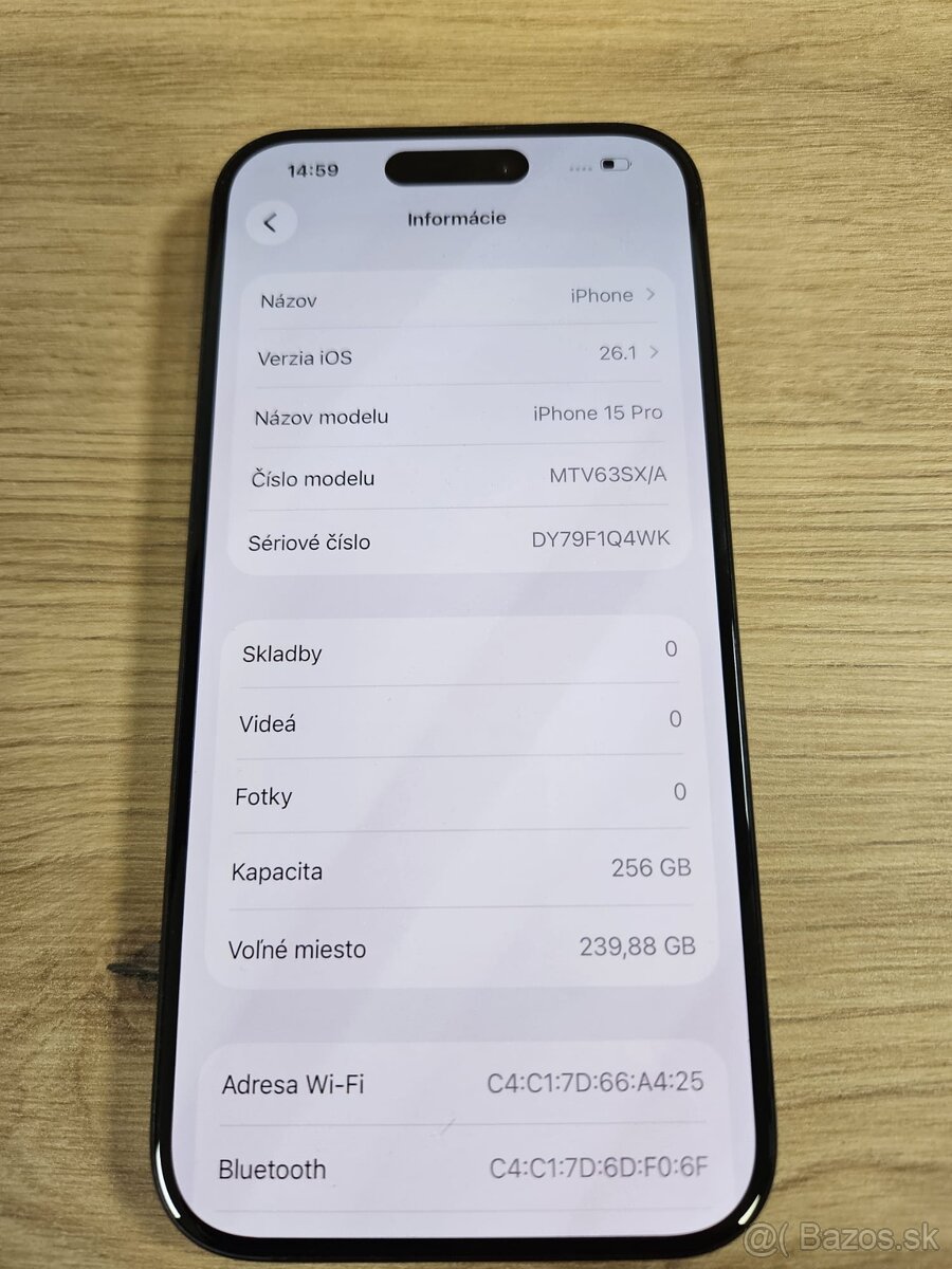 Apple iPhone 15 Pro - 256GB - Bateria 88% - 5