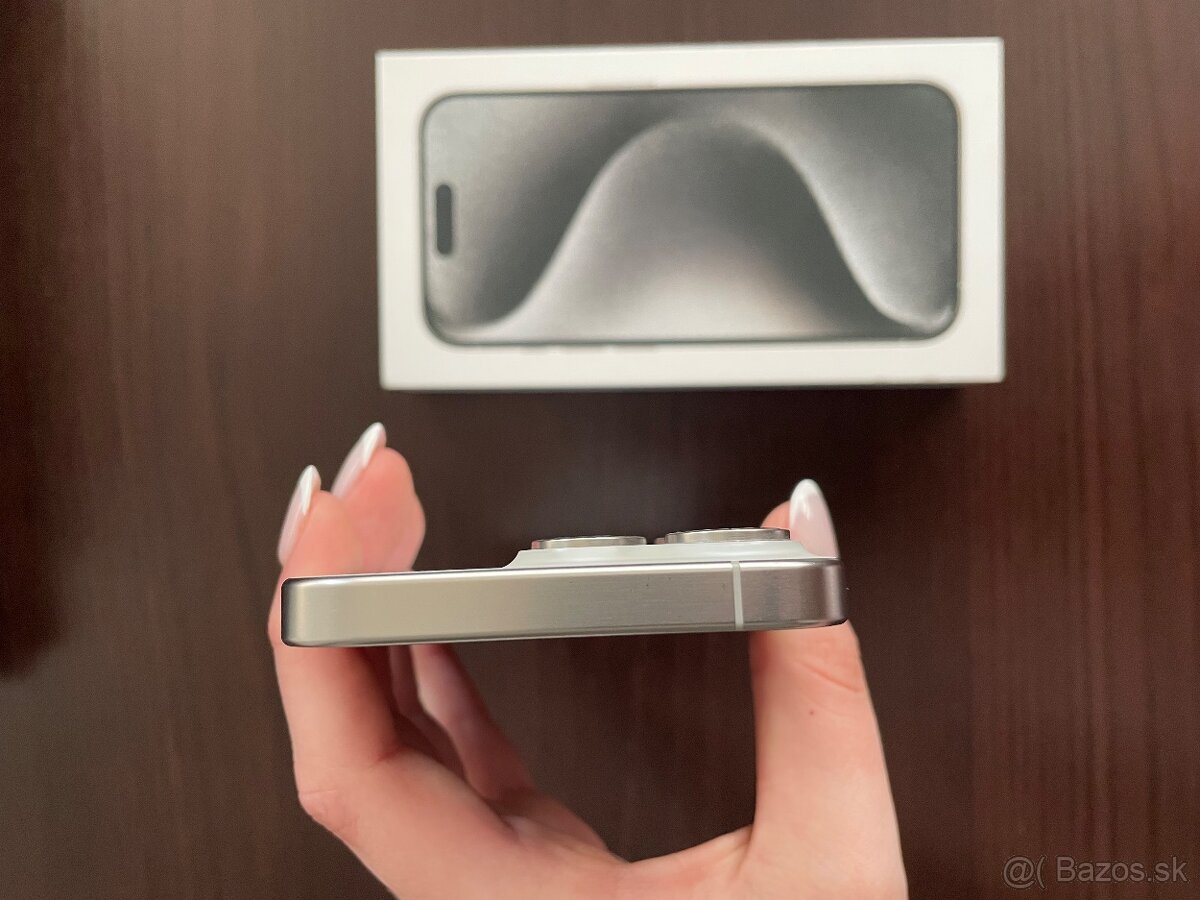 IPhone 15Pro White Titanium 256GB, TOP STAV - 5