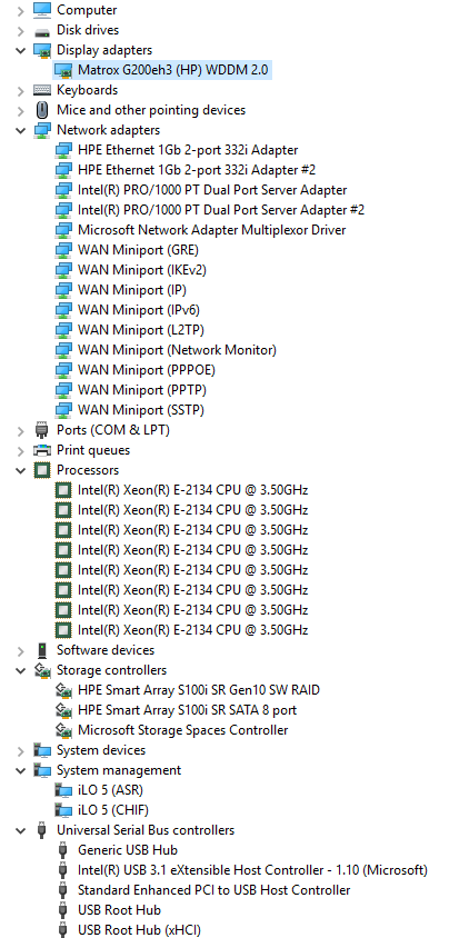 HPE ProLiant ML30 Gen10, E-2134 CPU Cores 4, Threads 8 - 5