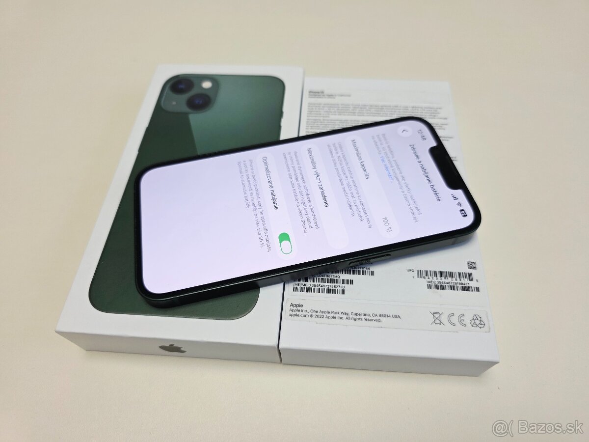 APPLE IPHONE 13 128GB GREEN,ZDRAVIE BATERKY 100% - 5