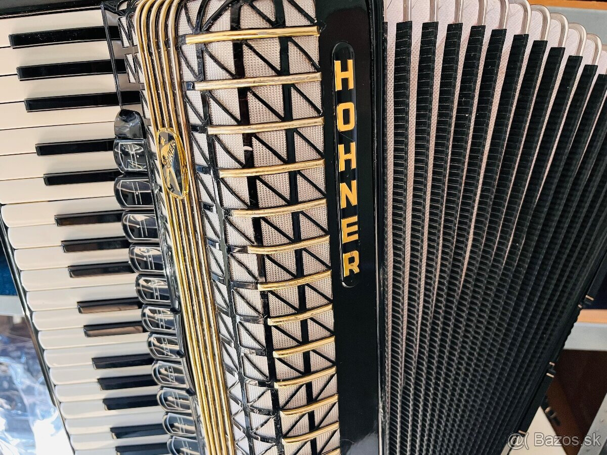 Predám akordeón Hohner Atlantic De Luxe. 120 Basový - Made - 5