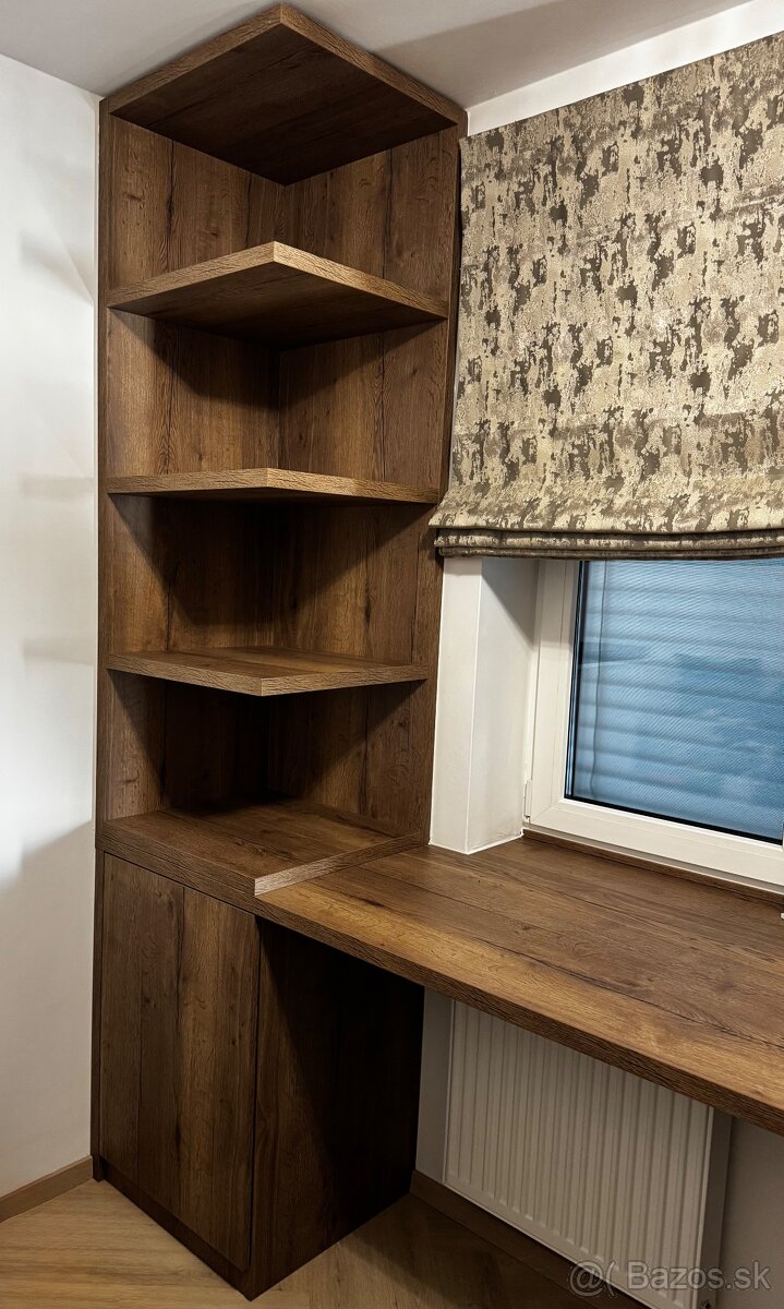 Predám nábytok do izby – Dub Halifax Tabakový (skriňa, stôl - 5