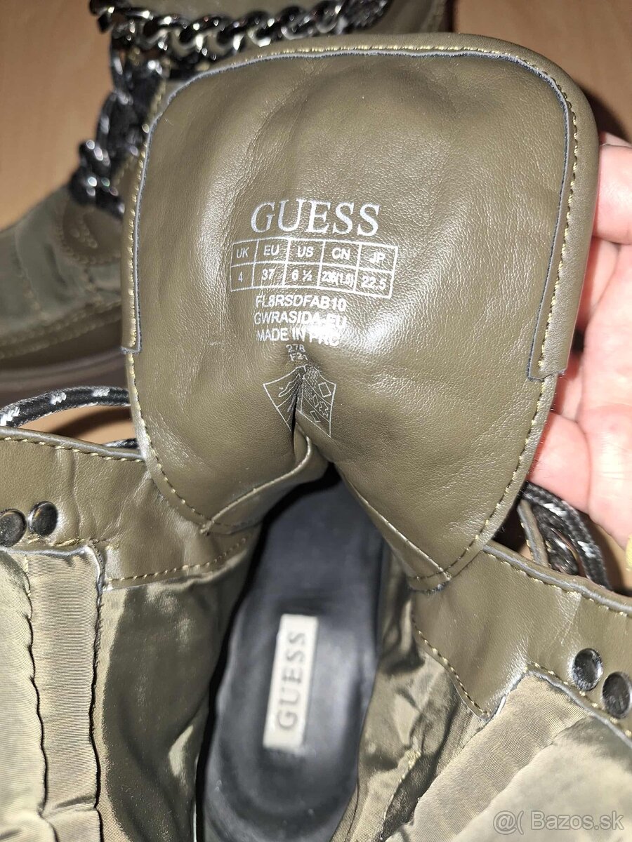 Guess kotníkové čižmy olivová khaki farba -velkost 37 - 5
