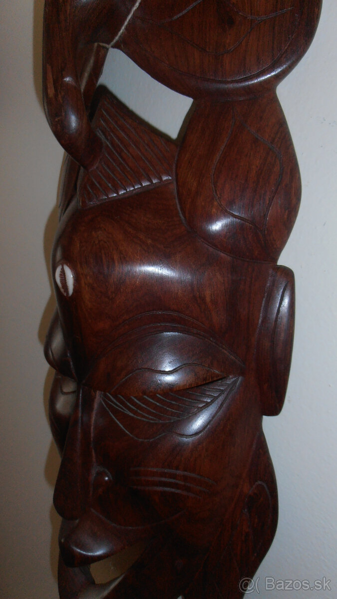 Veľká africká maska - drevorezba - 5