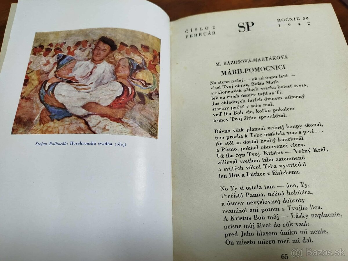 SLOVENSKÉ POHĽADY--1942--58.ročník 1. až 12.--redigoval DR.S - 5