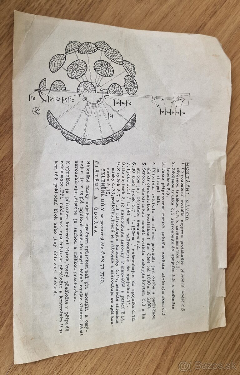 Retro luster Pampelíška Kamenický Šenov - 5