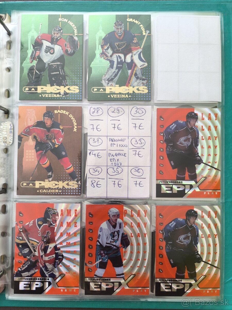 Hokejové kartičky - mix 90's - 5
