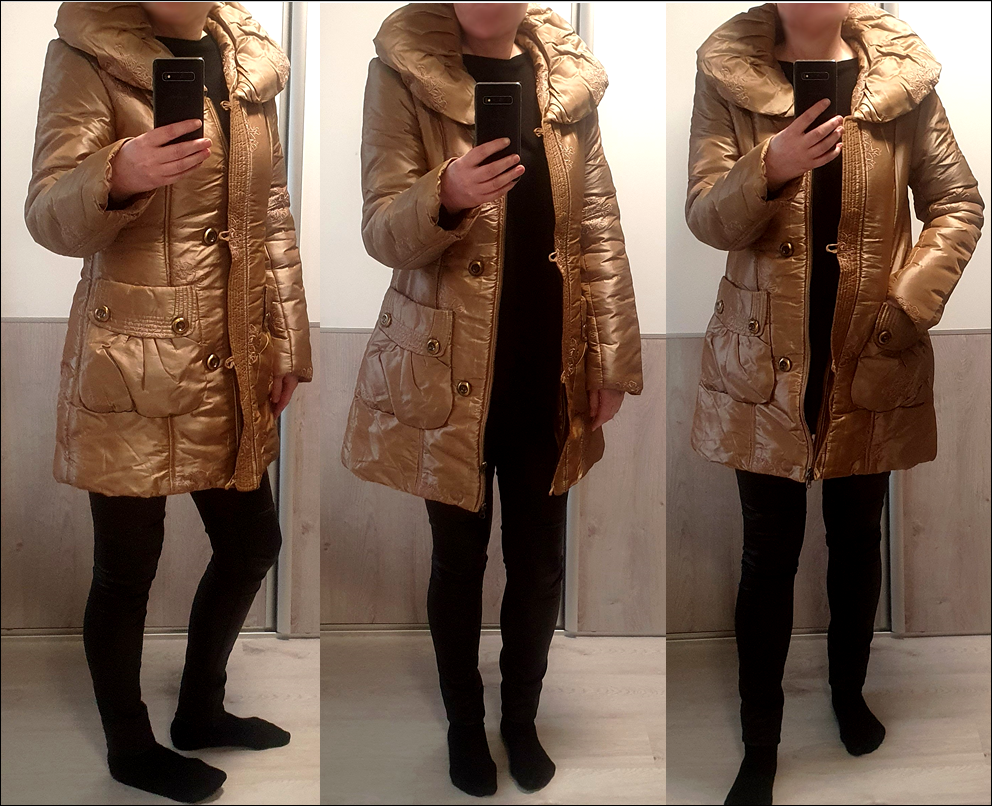 Zimná bunda zlatá v.L - 5