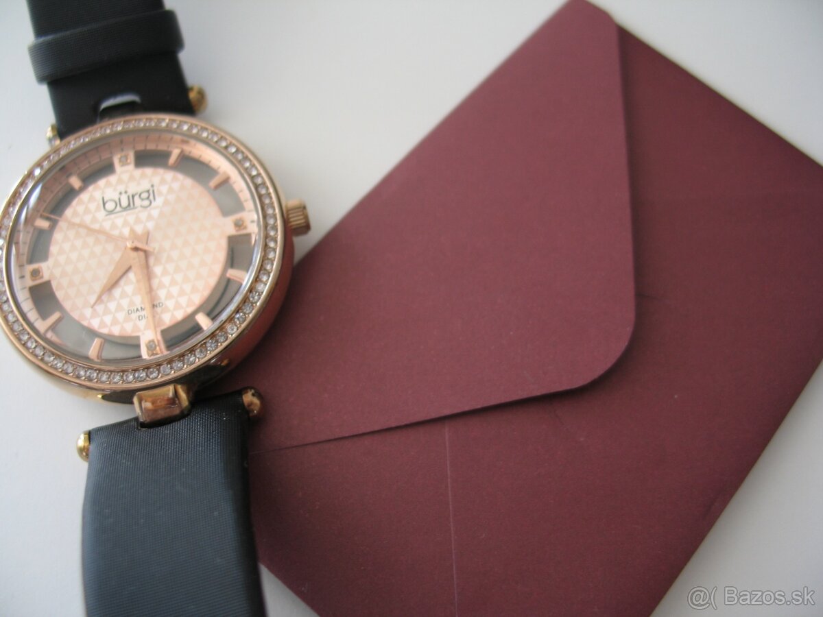 BURGI hodinky so 4 DIAMANTMI , PC 495 USD Nové - 5