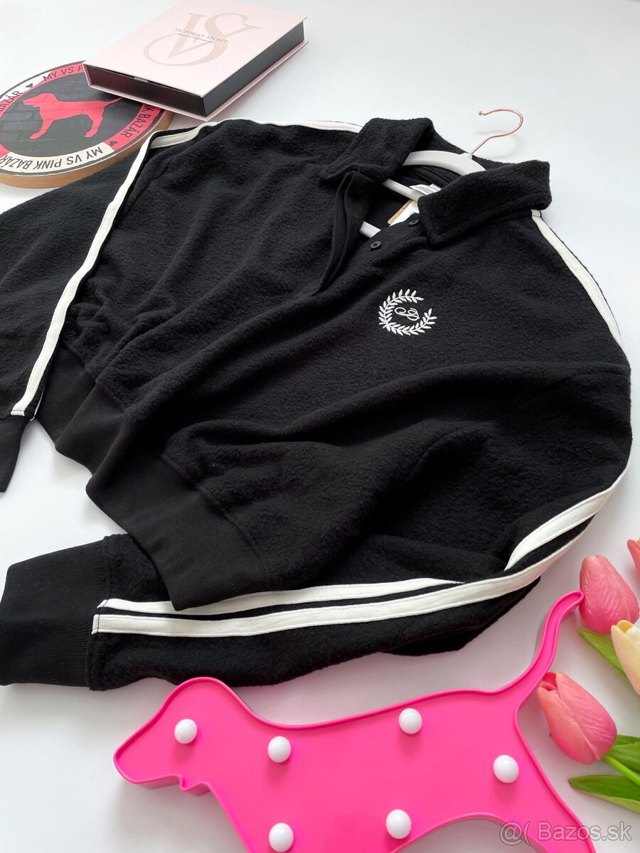 Victoria’s Secret PINK čierna crop mikina - 5