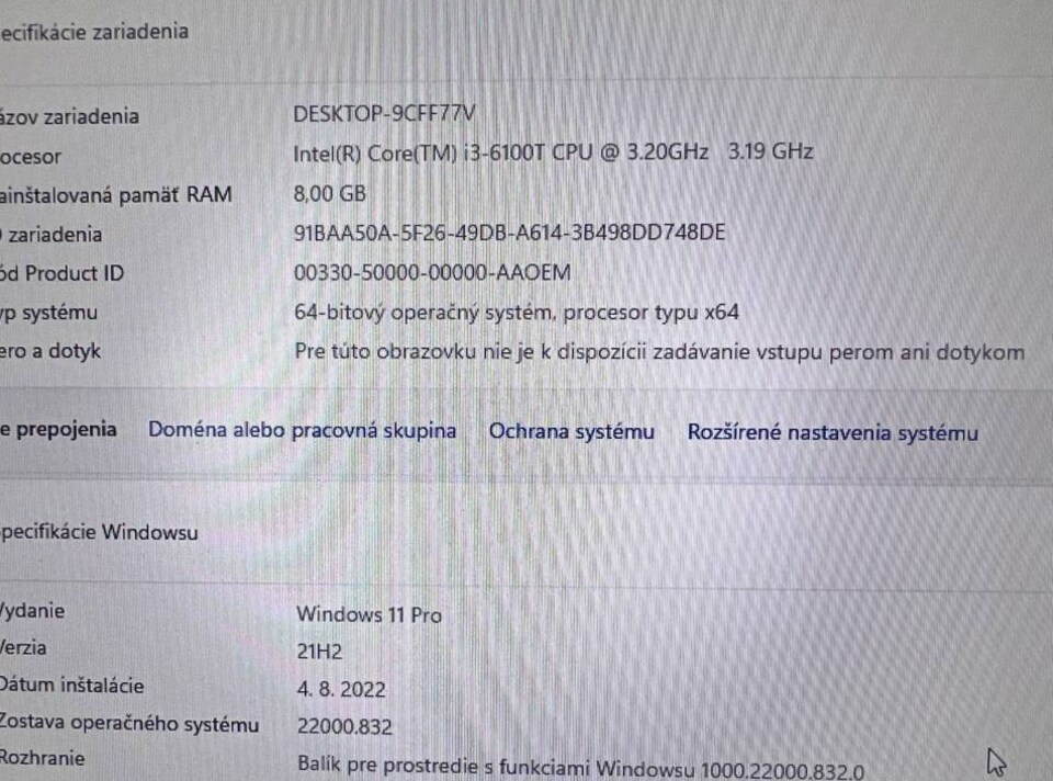 Mini počítač Dell.Intel i3-6100T 2x3,20GHz.240G SSD.8gb ram - 5