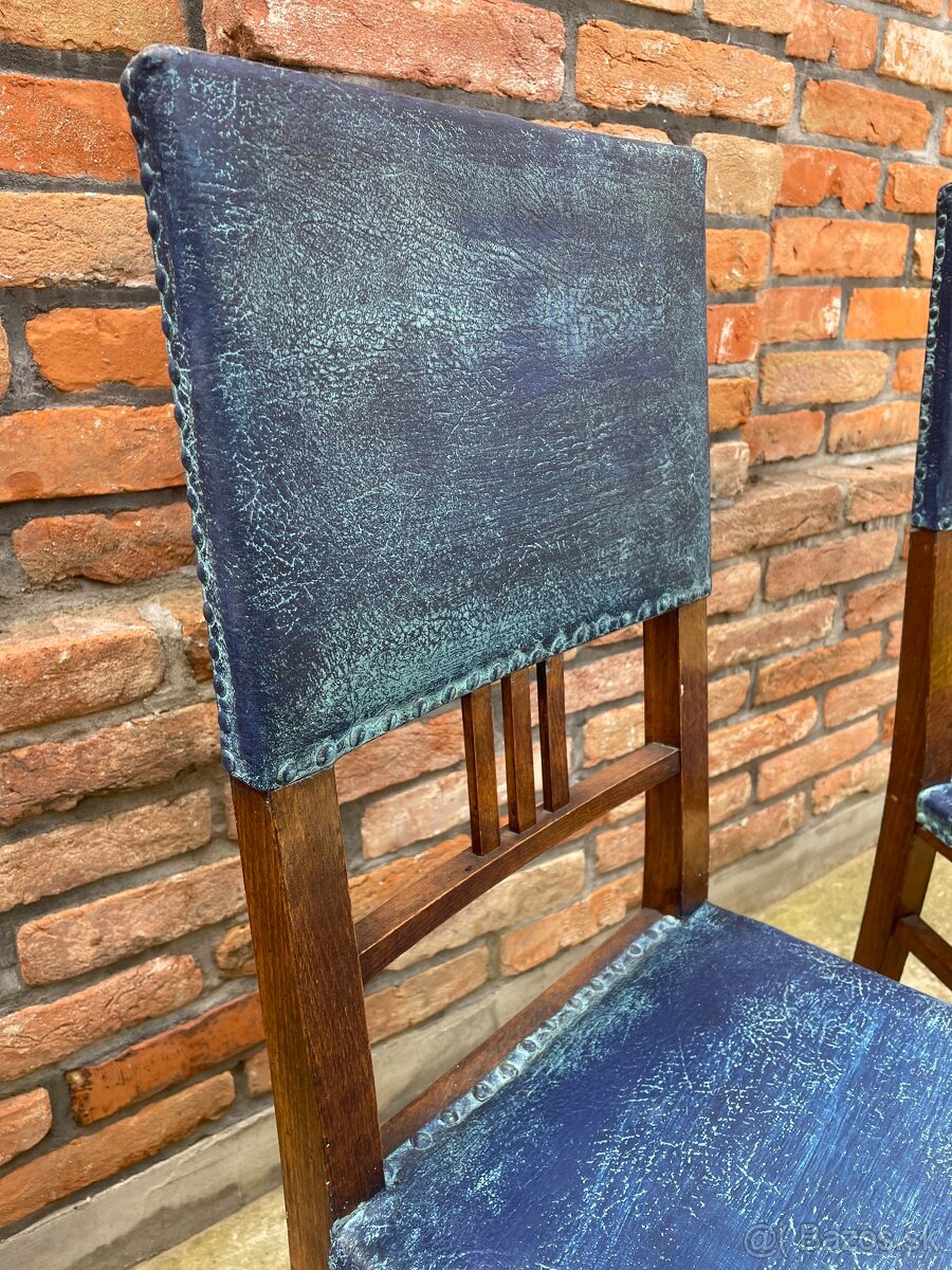 Retro drevené stoličky – 2 ks (vintage štýl) - 5