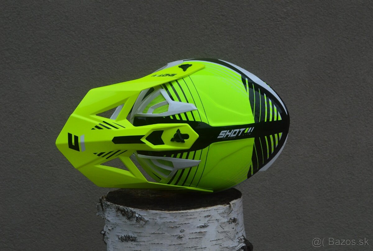 SHOT žltá neon CARBON Kevlar, prilba okuliare - 5