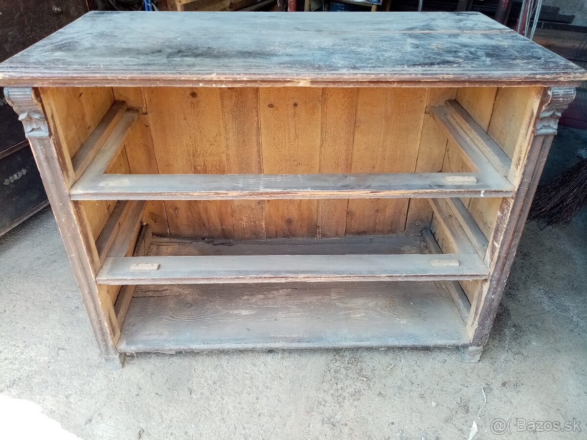 Starožitná komoda, zrkadlová skrinka - 5