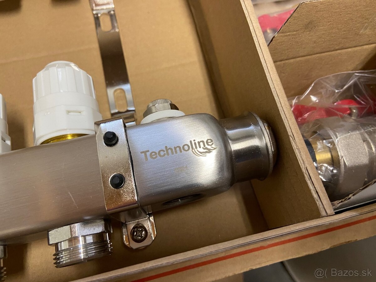 Rozdeľovač podlahového kúrenia, 10 cestný, nerezový - 5