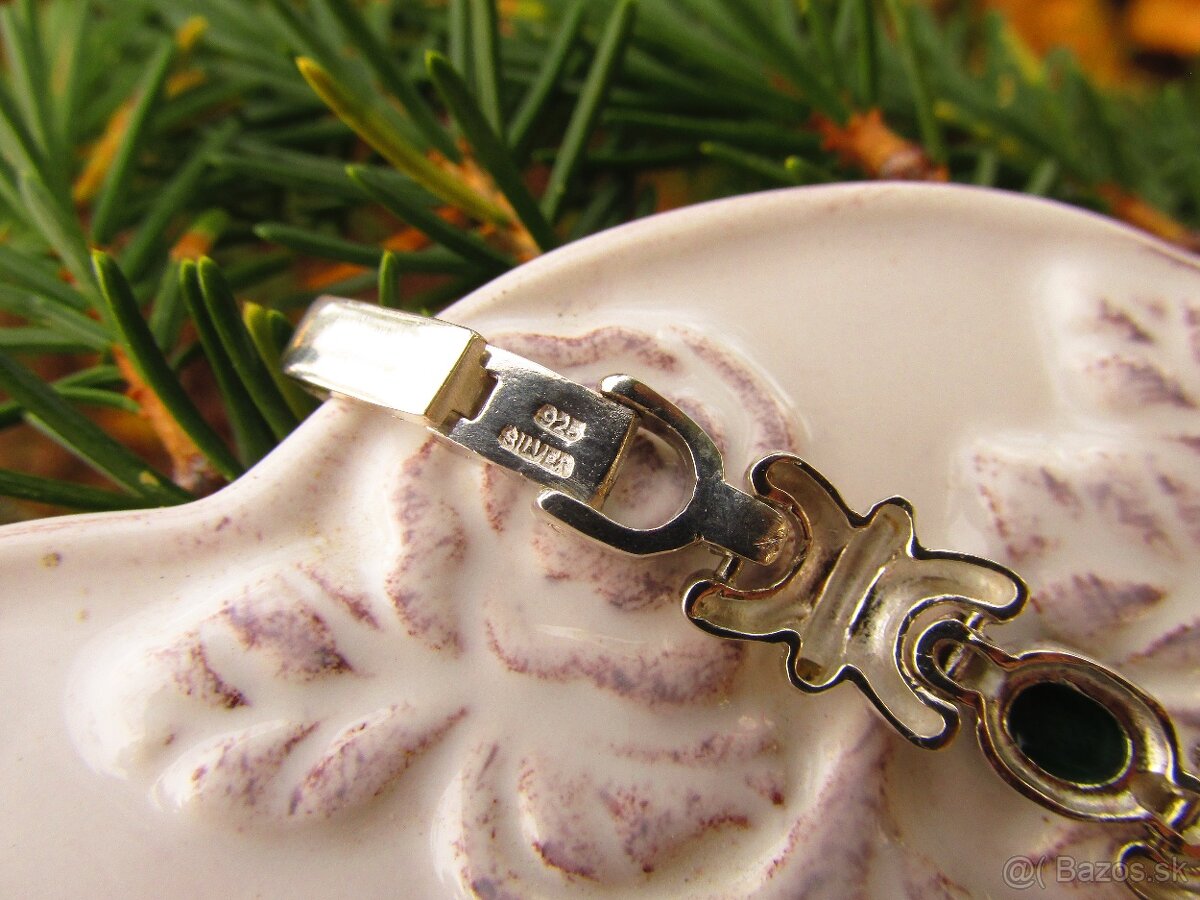 Dámske strieborné hodinky s Malachitom, Ag 925 - 5