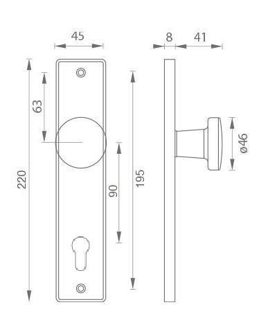 Štít na dvere s guľou - 5