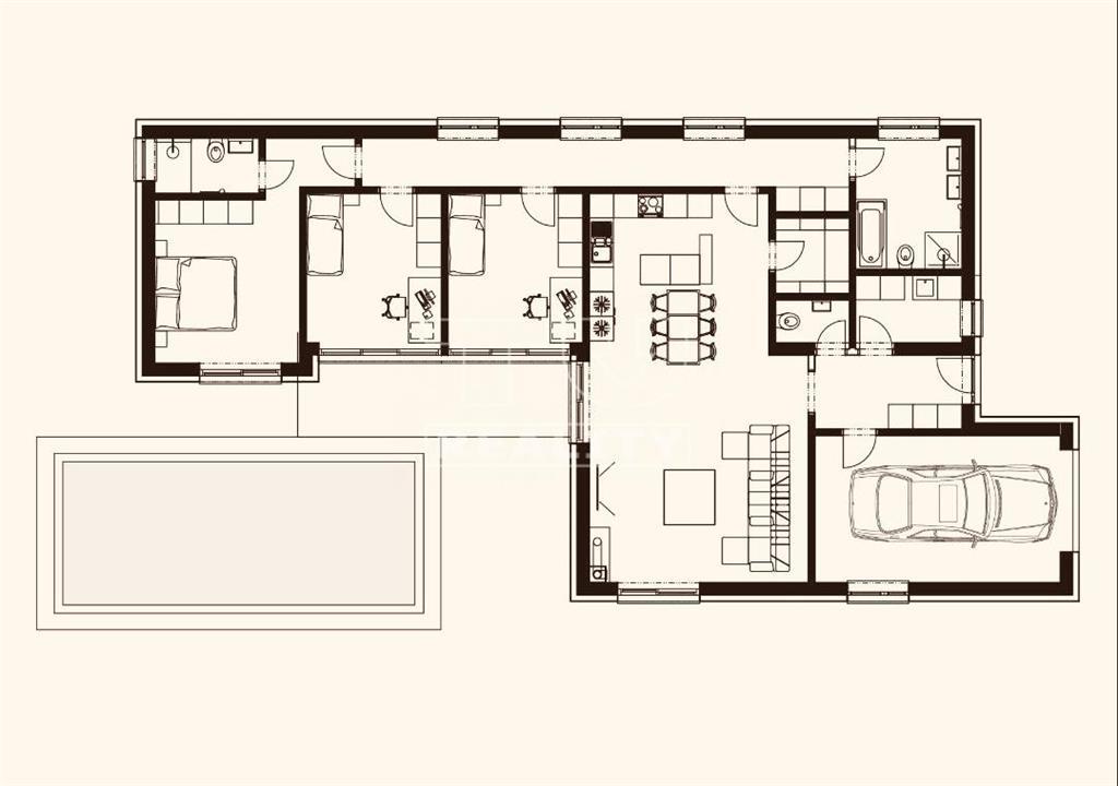 Moderný 4 izbový bungalovu bazénom a garážovej v... - 5