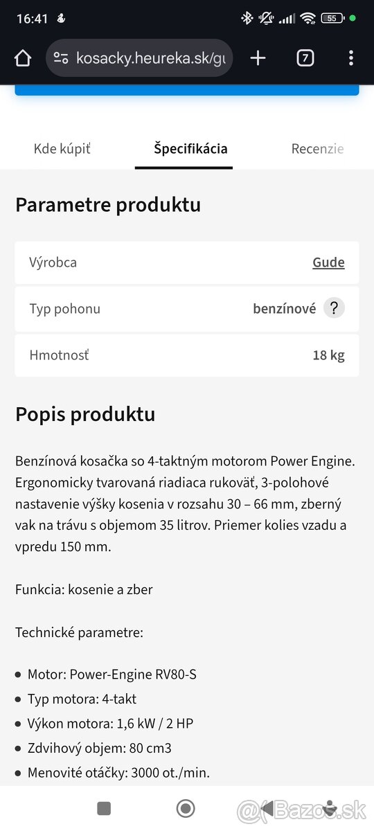 Benzínová kosačka - 5