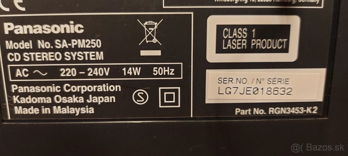 Predám mini systém Panasonic SC-PM250 - 5