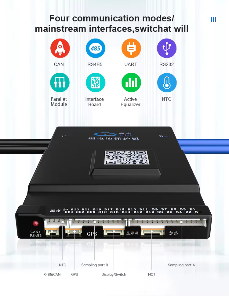 JK BMS Bms 200A + 2A Active Balance-24V-48V - 5