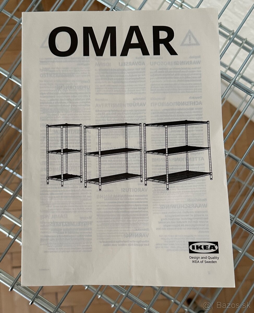 Ikea OMAR Policový diel galvanizované 92x50x94cm - 5