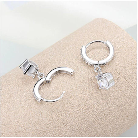 Strieborné náušničky so zircónmi - 5