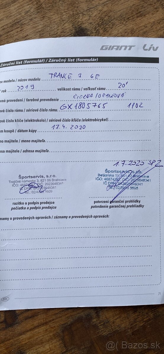 Predam bicykel GIANT TRANCE 3GE - 5