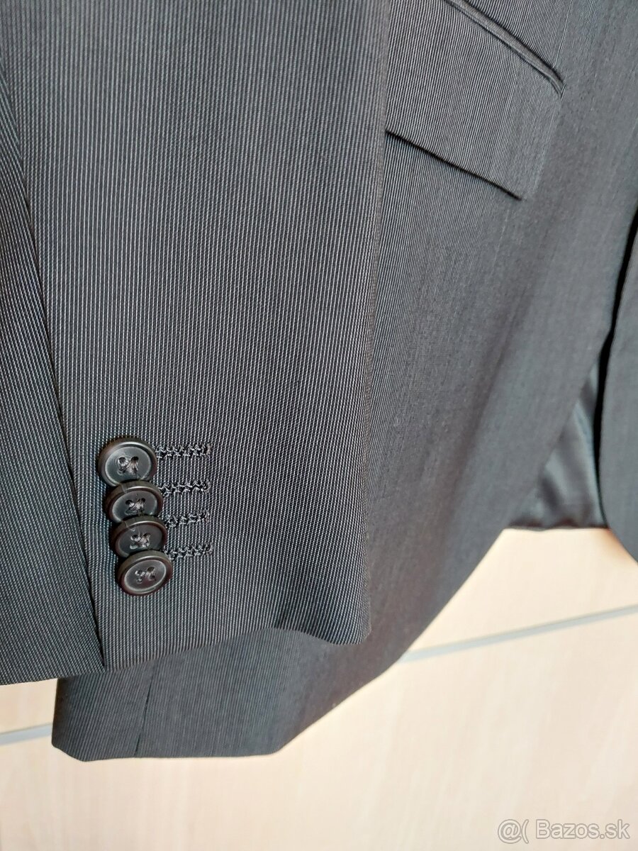 Pánsky oblek Antracit prúžok - 5