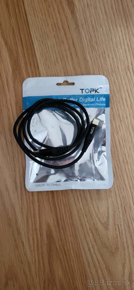 Nabíjací kábel C-C. nový+grátis zapatku do telefónu "C" - 5