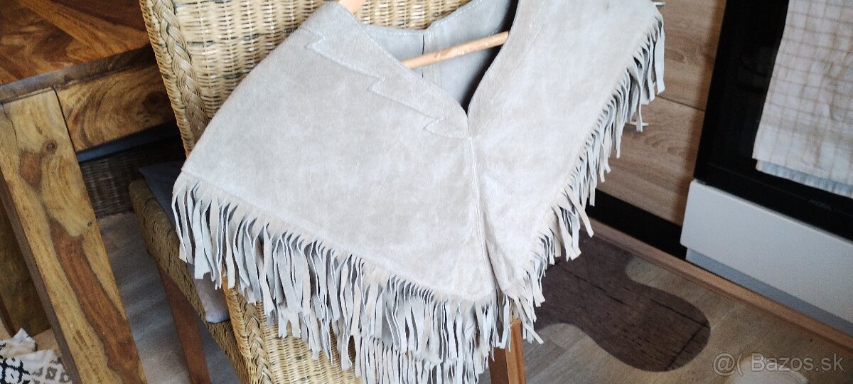 Predám kožené pončo UNI - 5