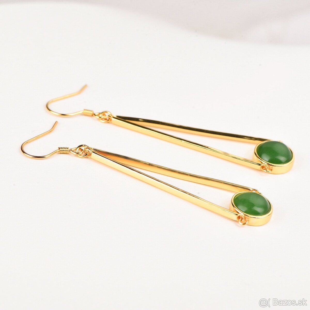 Nefritové visiace náušnice s certifikátom - 5