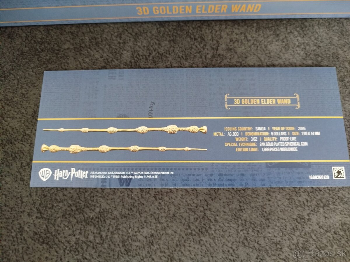 zlato striebro minca proof Harry Potter dumbledore palička - 5