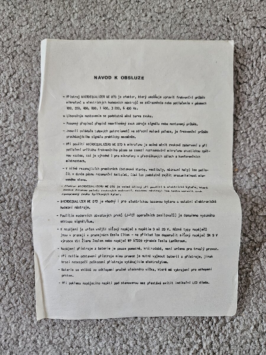 Velorex VELectronic Micro EQ - možná výmena - 5