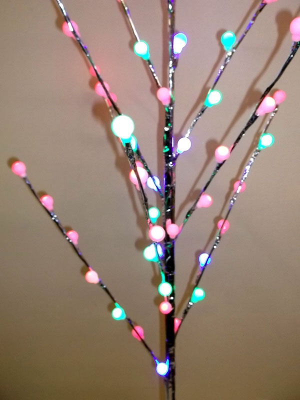 Svietiaca vianočná dekorácia stromček s farebným LED - 5