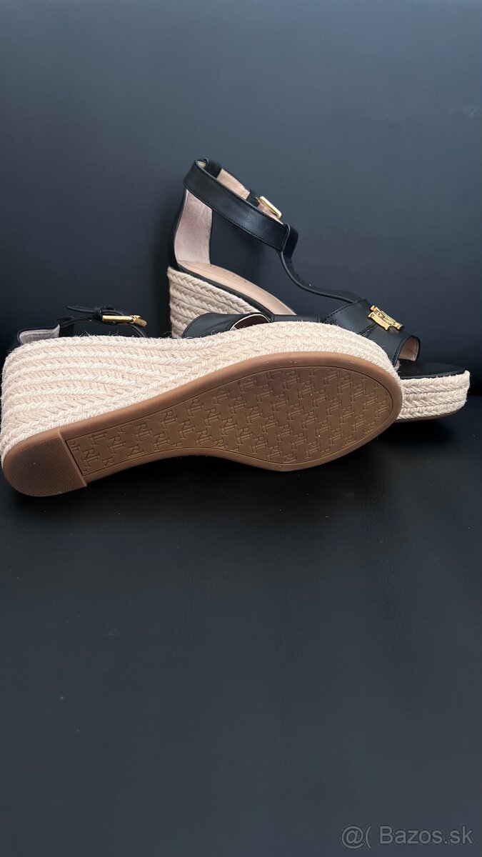 Ralph Lauren kožené sandále na podpätku - 5