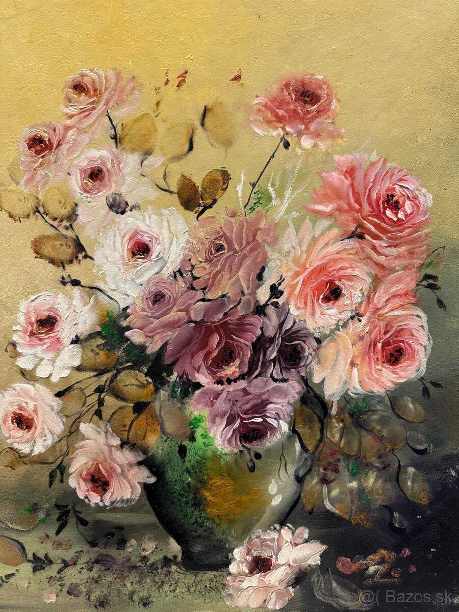 Olejomaľby kvetov vhodné ako dar - 5
