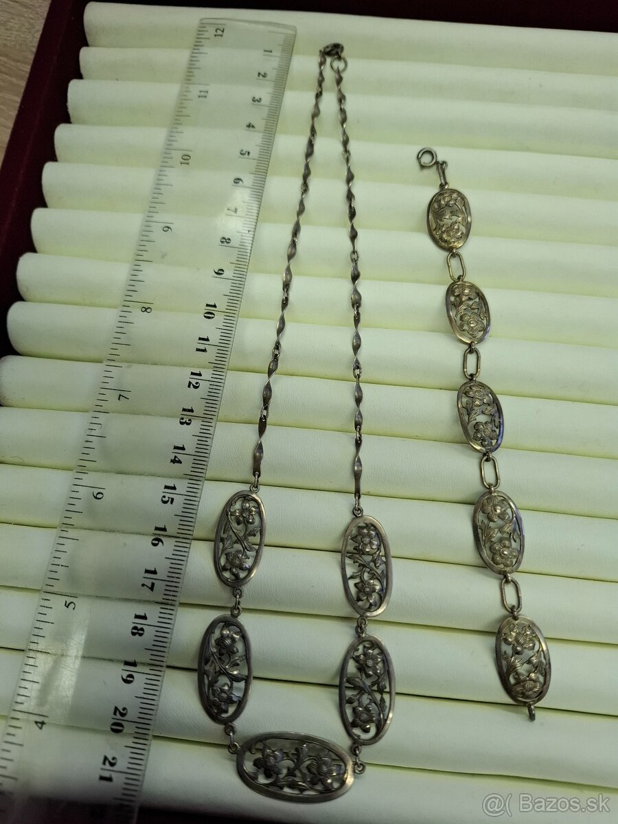 Strieborná sada šperkov - náhrdelník a náramok - 5