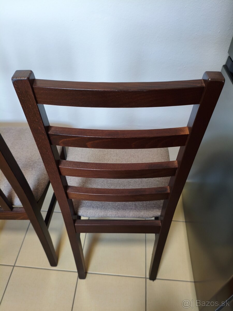 Jedálenské stoličky - orech/hnedá 3ks - 5