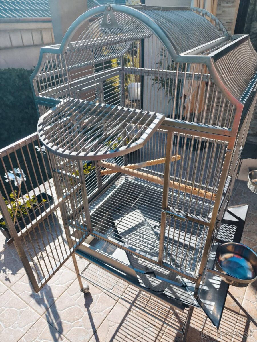 Parádna nerezová kletka pre väčších papagájov TERRA - 5